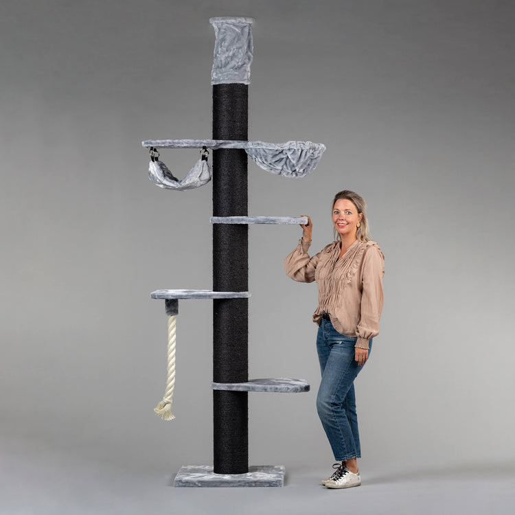 Cat Tree Maine Coon Tower Blackline Crown (Light Grey) 275-295 cm
