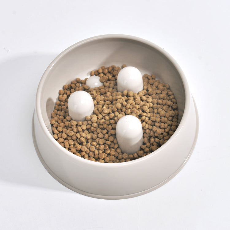 Slowfood Anti-Gulping Bowl Cat & Dog (Cappuccino) - Small Ø20cm