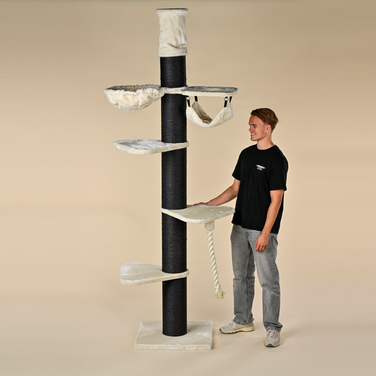 Cat Tree Maine Coon Tower Blackline Crown (Cream) 275-295 cm