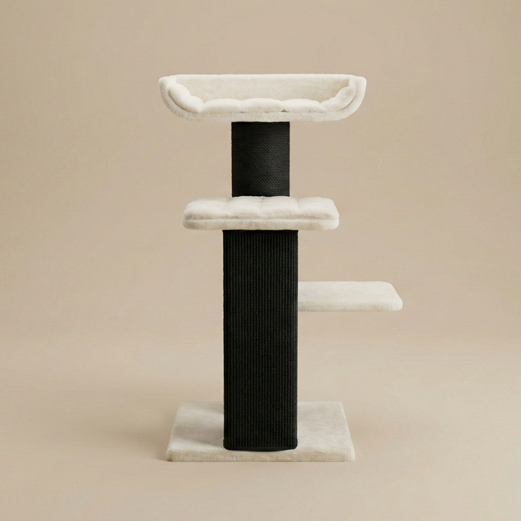 Cat Tree Maine Coon Throne Blackline (Beige Teddy)