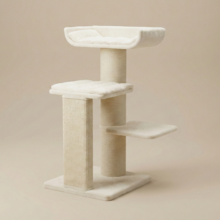 Cat Tree Maine Coon Throne (Beige Teddy)