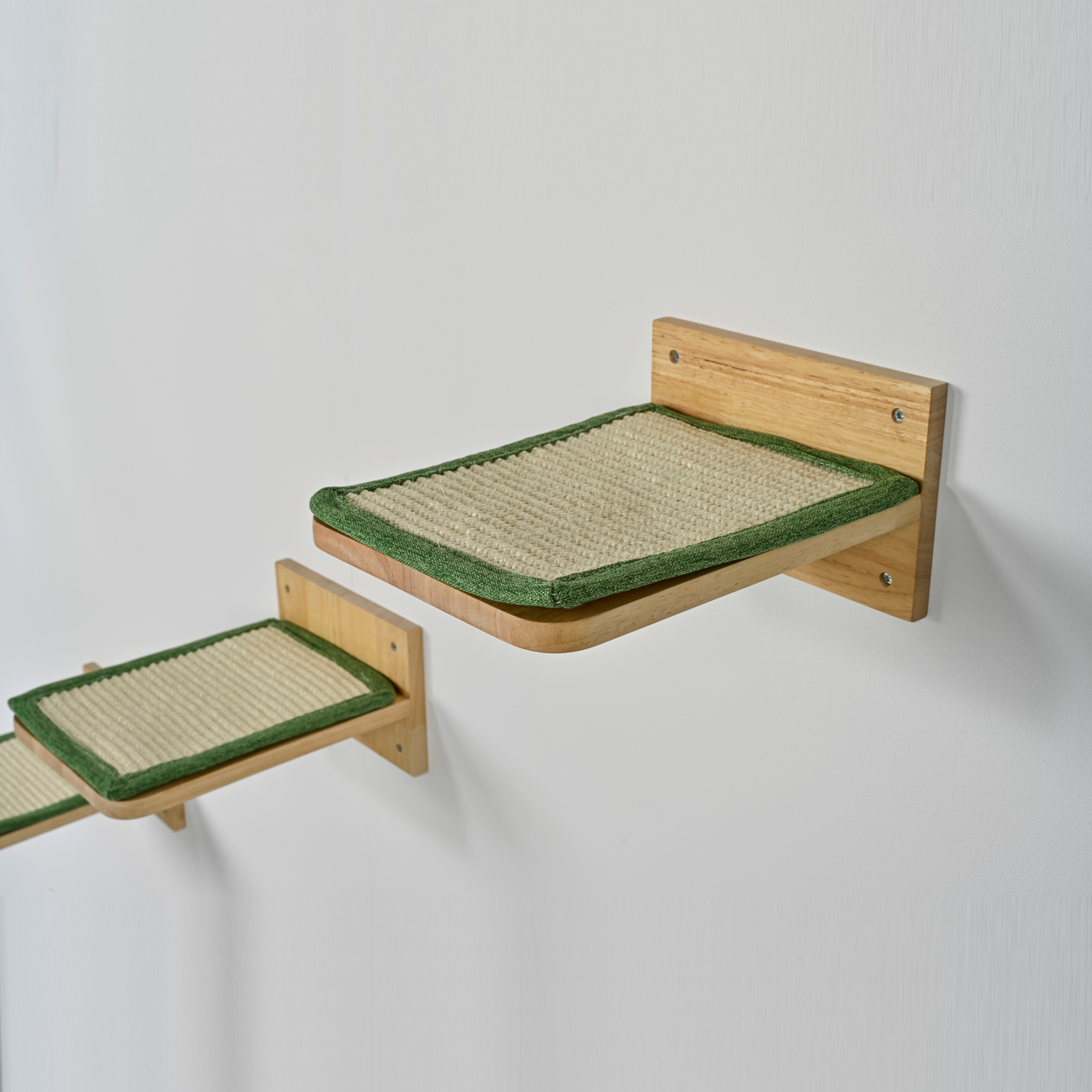 Wall unit Climbing wall Cat - Wall shelves - Set of 3 (Pistachio)