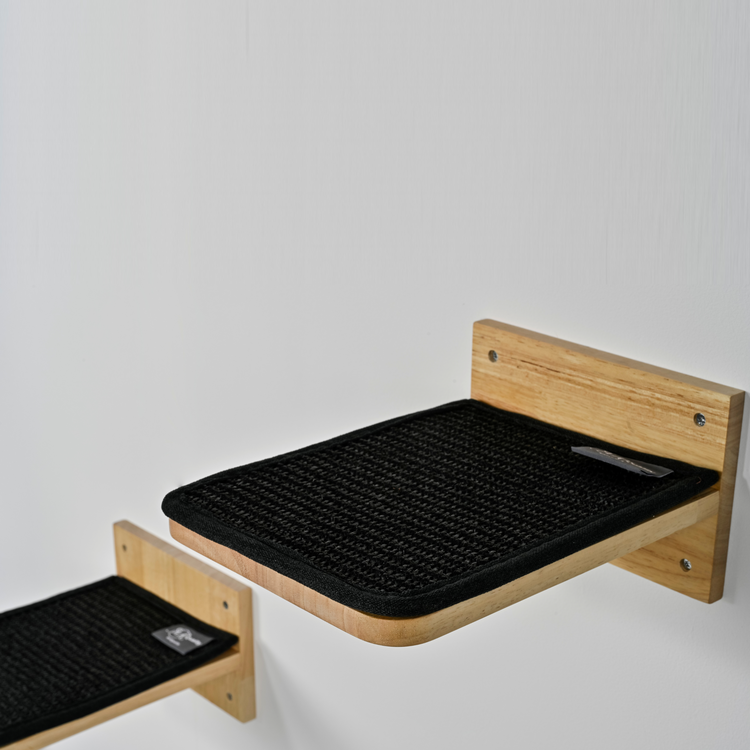 Wall Unit Climbing Wall Cat - Wall Shelves - Set of 3 (Black)