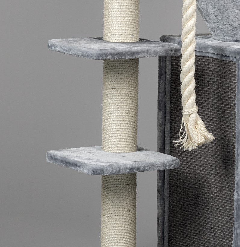 Middle Panel Light Grey, Kilimandjaro & Cat Penthouse 36 x 36 cm