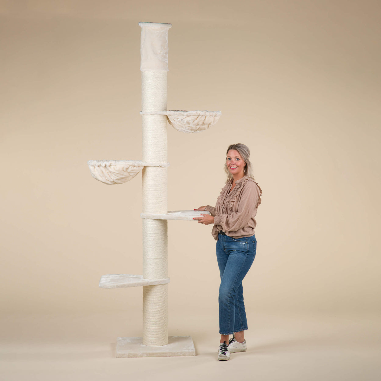 Cat Tree Maine Coon Tower (Cream) 275-295 cm