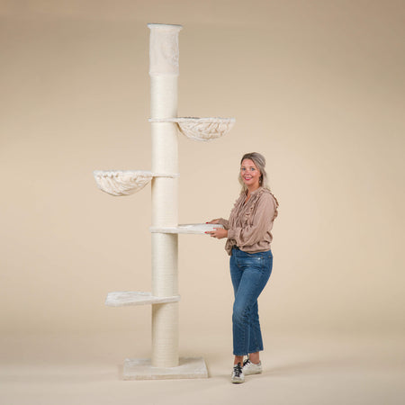 Cat Tree Maine Coon Tower (Cream) 275-295 cm