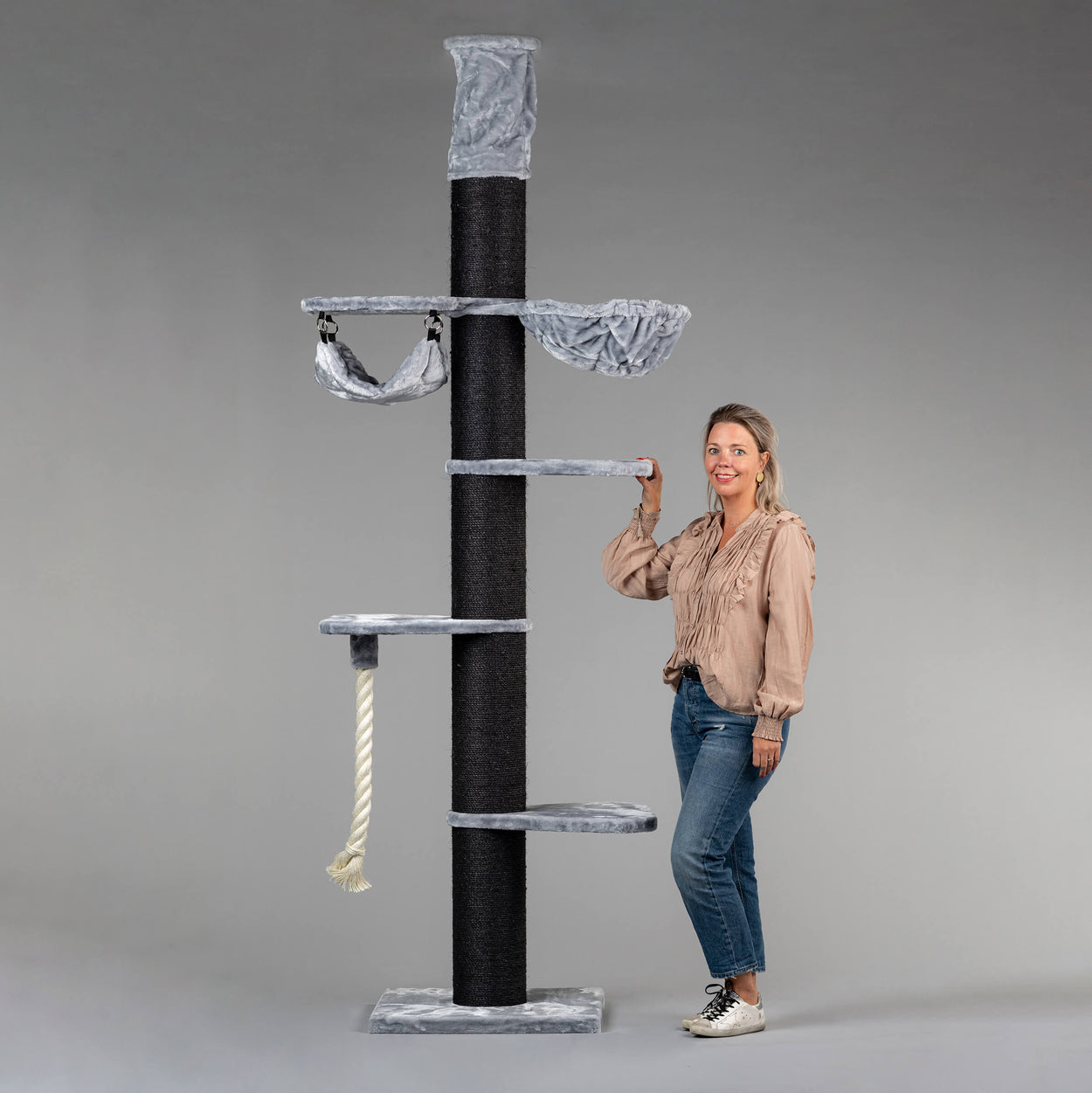 Cat Tree Maine Coon Tower Blackline Crown (Light Grey) 275-295 cm