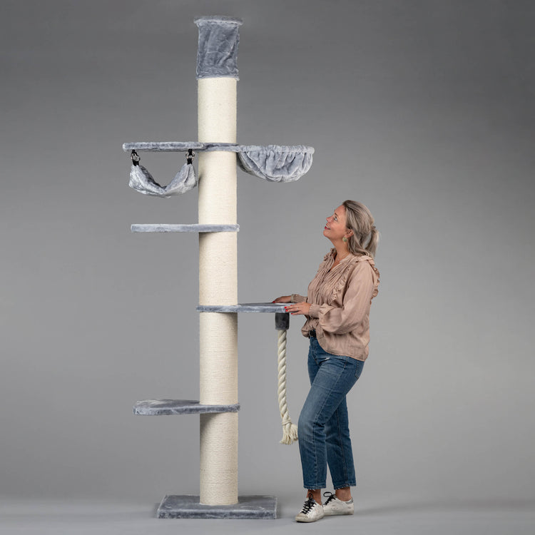 Cat Tree Maine Coon Tower Crown (Light Grey) 275-295 cm