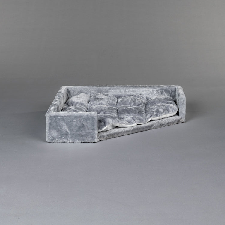 Light Grey Lounge Lying Area Corner Coon (incl. cushion)
